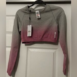 Brand new w/ tags Gymshark adapt ombré seamless crop top in grey marl/ shellpink